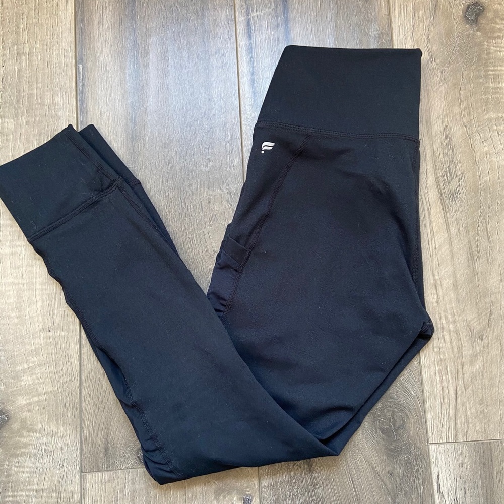 Fabletics Black Mesh Leggings with Pockets